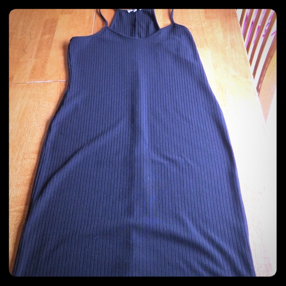 Charlotte Russe black ribbed midi dress unworn